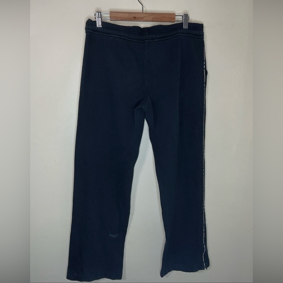 Burberry Flare Low Rise Sweatpants Black Nova Check Stripe Women's Large - Picture 4 of 4